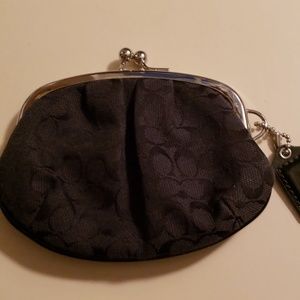 Coach Black Signature Coin Change Purse